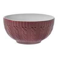 Bowl 14cm 540ml em Porcelana Textura Winter Vinho